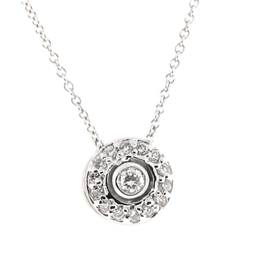 0.25 Carat Natural Diamond Bezel Necklace 14k